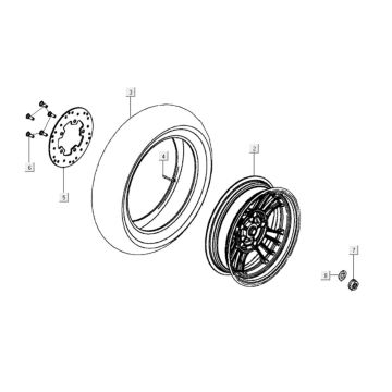 Roue arrière Kymco Like 125cc