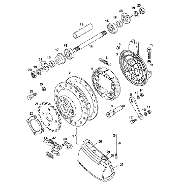 Achterwiel nieuw Tomos REVIVAL (25-45KMH) (K1-K5)
