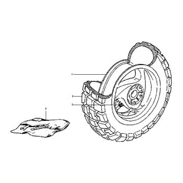 Roue arrière Piaggio Typhoon 98-2005 2 temps