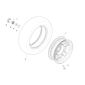 Roue arrière Piaggo Zip 4 temps (injection euro4 IGET)