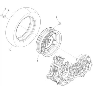 Roue arrière Vespa Primavera 4 temps 3V (injection euro5 IGET)