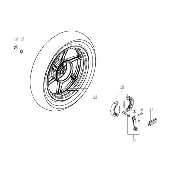 Roue arrière Kymco Super8 Street 50i E4 Matt Black