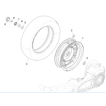 Barrière arrière électrique Vespa 45 km/h E5 2021 (EMEA)