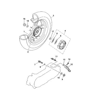 Roue arrière 2 temps Yamaha Neo (jusqu'en 2003)