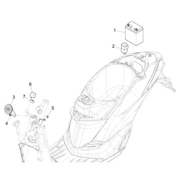 Interrupteurs à distance - Batterie - Claxon Piaggio Liberty 125 4 temps 3V IE ABS