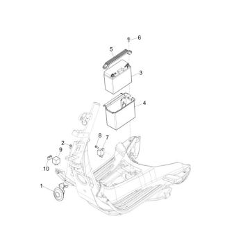 Avertisseur de batterie Vespa Sprint 25km 4 temps 2 soupapes