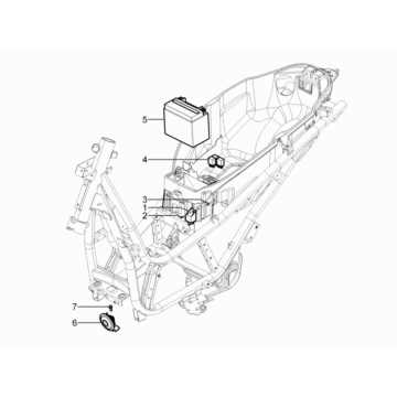 Batterie - Klaxon - Relais de démarrage Piaggio Beverly 350 Sport Touring Euro 3 2013-2014