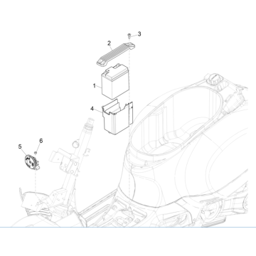Interrupteurs à distance - Batterie - Klaxon Vespa GTS 125 4T E4 ABS 2019 (EMEA)