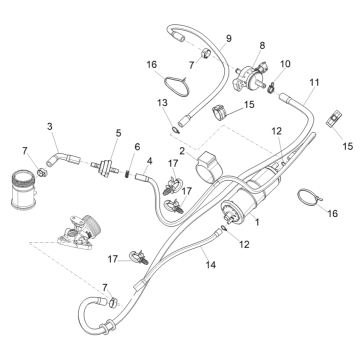 Système anti-évaporation Piaggio Medley 125 ABS E5 2021-2022 (EMEA)