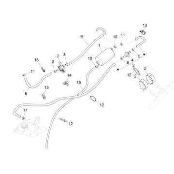 Système anti-évaporation Piaggio MP3 300 HPE/300 HPE/300 HPE SPORT E5 ABS 2020-2022 (EMEA)