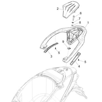 Porte-bagages arrière Piaggio Liberty 125 4 temps 3V IE ABS (IGET Euro 5)