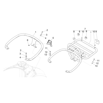 Porte-bagages arrière Vespa GTS 125 4T E4 ABS 2019 (EMEA)