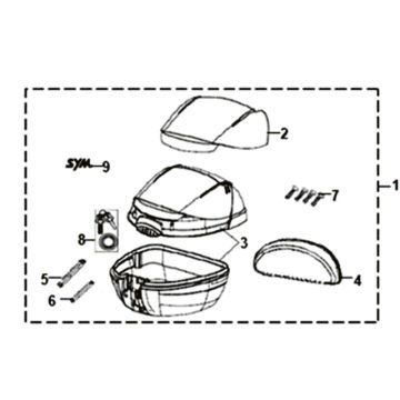 Porte-bagages Sym Symphony ST euro4 (WH-006) blanc
