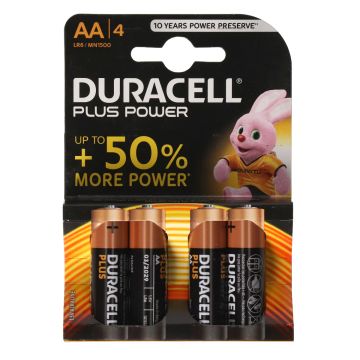 Batterie 1,5 Volt AA Duracell (4 pièces)