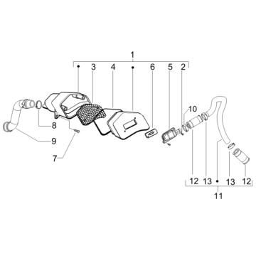 Boîtier d'alimentation en air secondaire Gilera Runner 50 SP 2010-2017