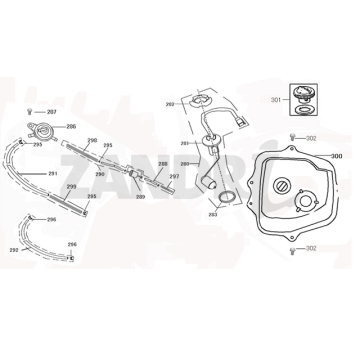 Réservoir d'essence Santini Capri noir