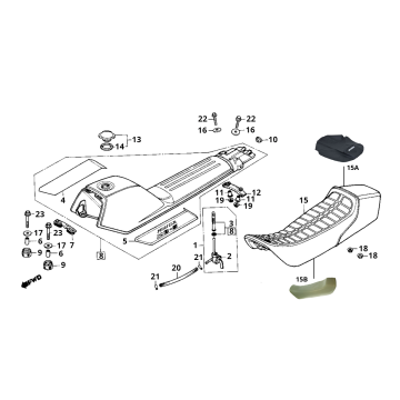 Réservoir de carburant Selle Seat Honda MB50/MB80