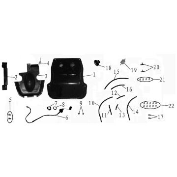 Réservoir d'essence China Touring bleu