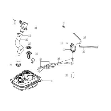 Réservoir de carburant Kymco Agility 16'+ 4t bleu métallique mat