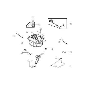 Réservoir de carburant Kymco Carry injection 4 temps euro4 noir brillant