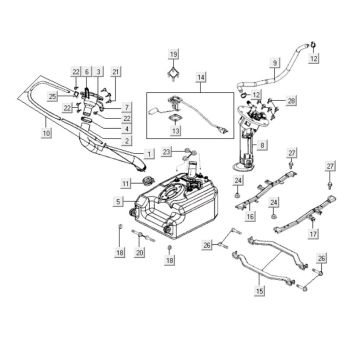 Réservoir de carburant Kymco People S 300i