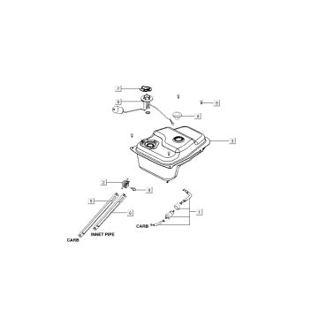 Réservoir à essence Kymco Super8 4 temps à partir de 2009 Bleu