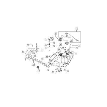 Réservoir d'essence Kymco Super9 2 temps mm argent