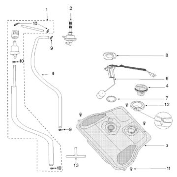 Réservoir d'essence Peugeot Tweet 4 temps