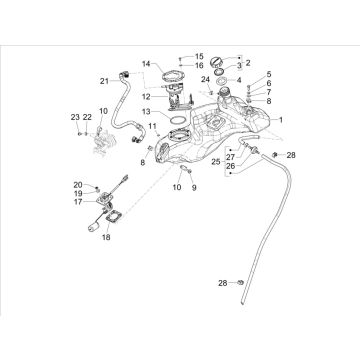 Réservoir de carburant Vespa Primavera 4 temps 3V (injection euro5 IGET)