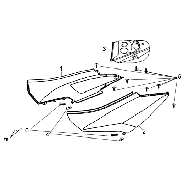 Placage Sym Orbit II (Y108C BU289) jaune bleu