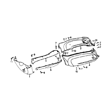 Carénages latéraux - Bas de caisse -  Sym Fiddle vert (GN8281S)