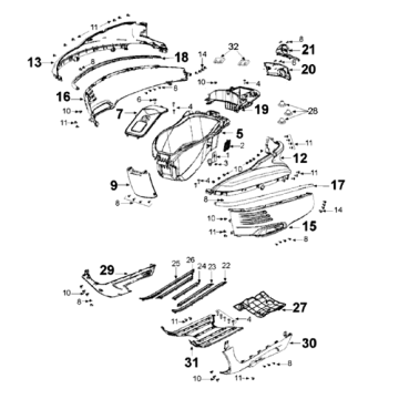 Beplating Peugeot Django 125 Allure E3 2014-2017 BLACKCURRANT (Q3)