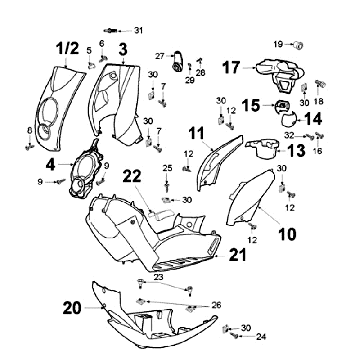 Placage Peugeot Ludix 14 noir