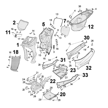 Beplating Peugeot Tweet 125 E3 2010-2013 JET BLACK (M7)