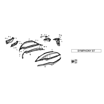 Placage Sym Symphony ST E3 gris (GY-010U)