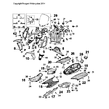 Placage de VGAJ2ABAA80080175 Peugeot Citystar 50 Brown