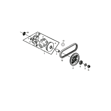 Bride mobile courroie trapézoïdale Sym Jet 14