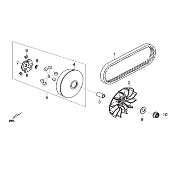 Bride mobile/courroie trapézoïdale Sym Joymax 125I ABS