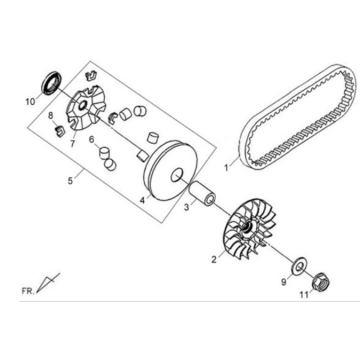 Bride mobile/courroie trapézoïdale Sym X'PRO 125