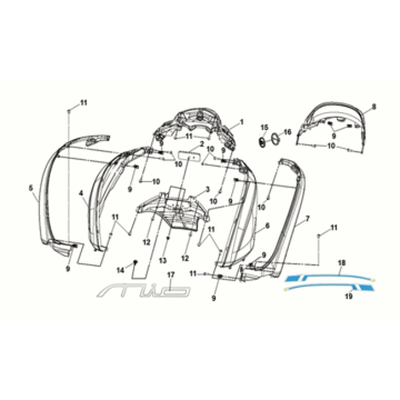 Housse de carrosserie Sym E-MIO Slate Blue (GY-7547UL/BK-001C)