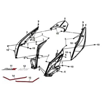 Body Cover Sym Orbit III 125i E5 Black/Black (BK-5560S/BK-007)