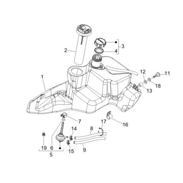 Réservoir d'essence Piaggio Fly 2 temps