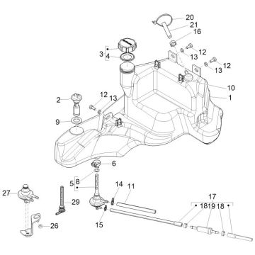 Réservoir d'essence Piaggio Zip 2000 2 temps AC