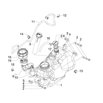 Réservoir de carburant Piaggio MP3 300LT Sport 2009-2014
