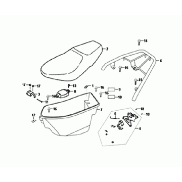BUDDTSEAT - CASEBACK - SYM Orbit II Euro 4, taille grise