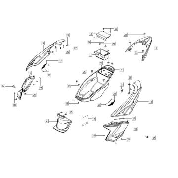 Selle box AGILITY 16+ 4T 125 Argent Métallique Mat