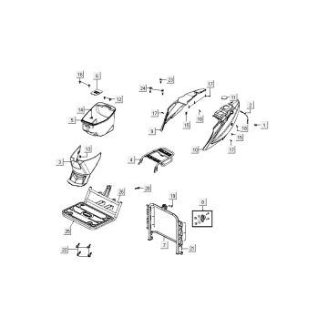 Sellebak Kymco Carry 4 temps blanc