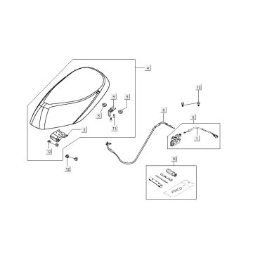 siège Selleseat Kymco Sento 4 temps noir brillant