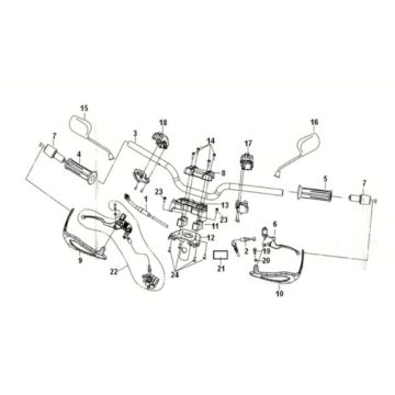Cable - switch - handle lever Sym Crox 50 E5 RED/BLACK (R-086/BK-5560S)
