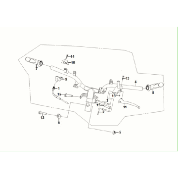 Volant, poignées, levier de frein, câble d'accélérateur Sym Fiddle ll Euro 5
